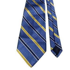 346 Brooks Brothers Silk Blue Yellow Stripe Tie Men's OS
